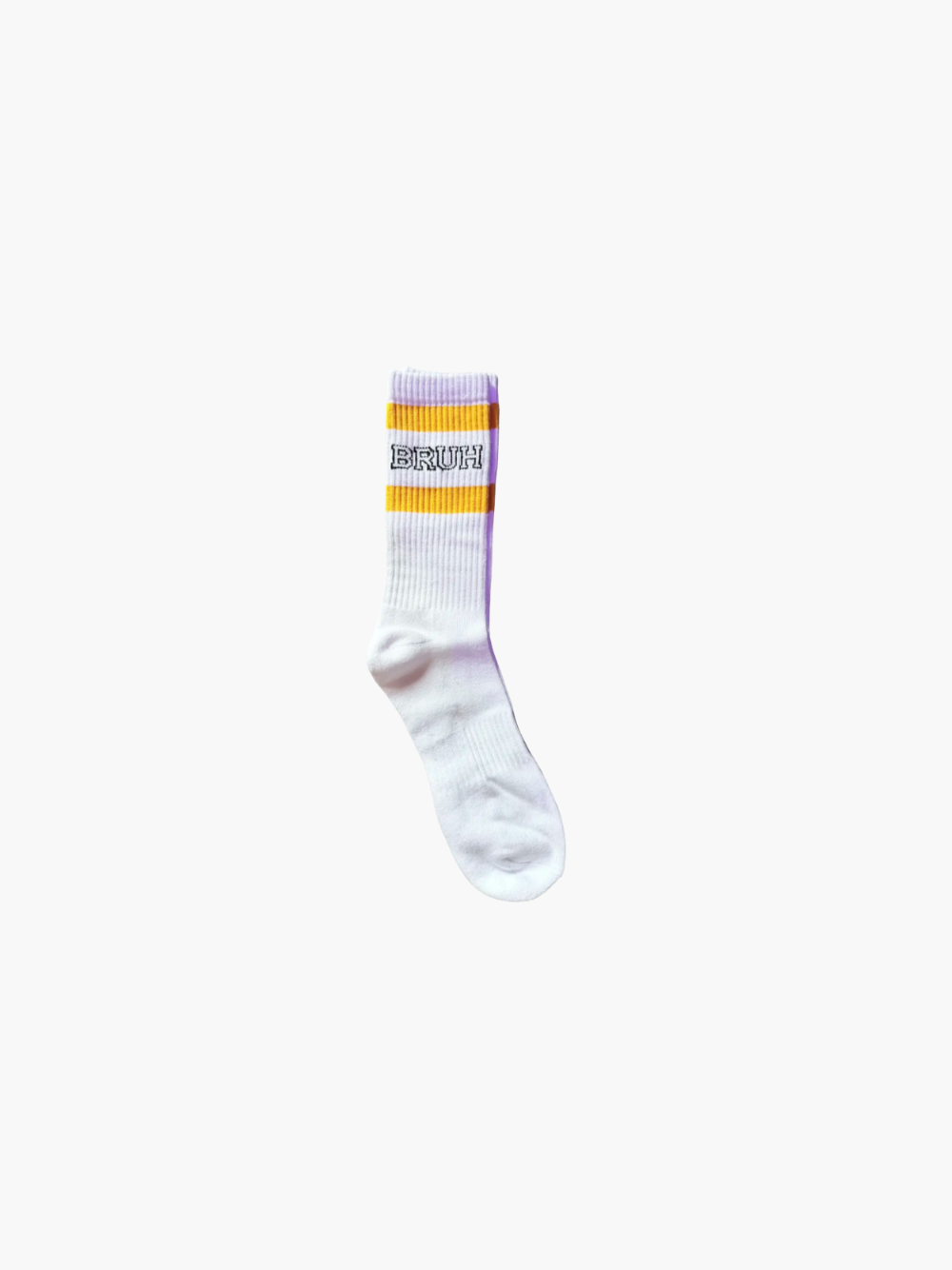 BROMO Socks - BRUH with Yellow Stripes.